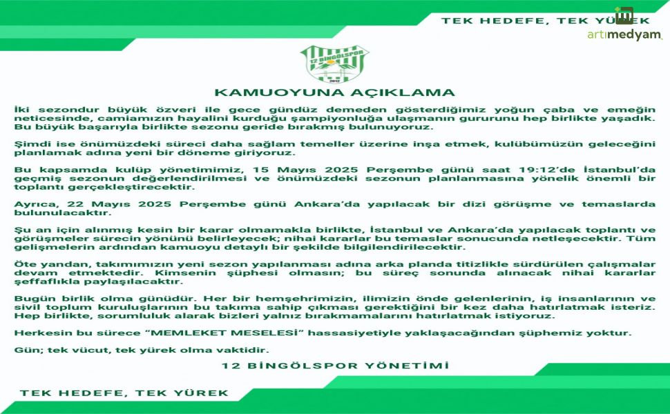 Bingölspor'da Karar Vakti; Tamam Mı Devam Mı?